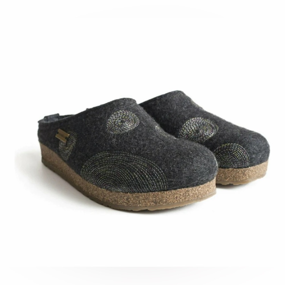 Haflinger Spirit boiled wool clogs charcoal 41 women 9.5
